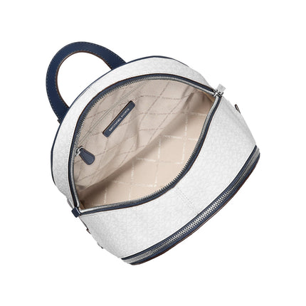 Michael Kors Women's Rhea Medium Color-Block Signature Logo Backpack Admirl Multi