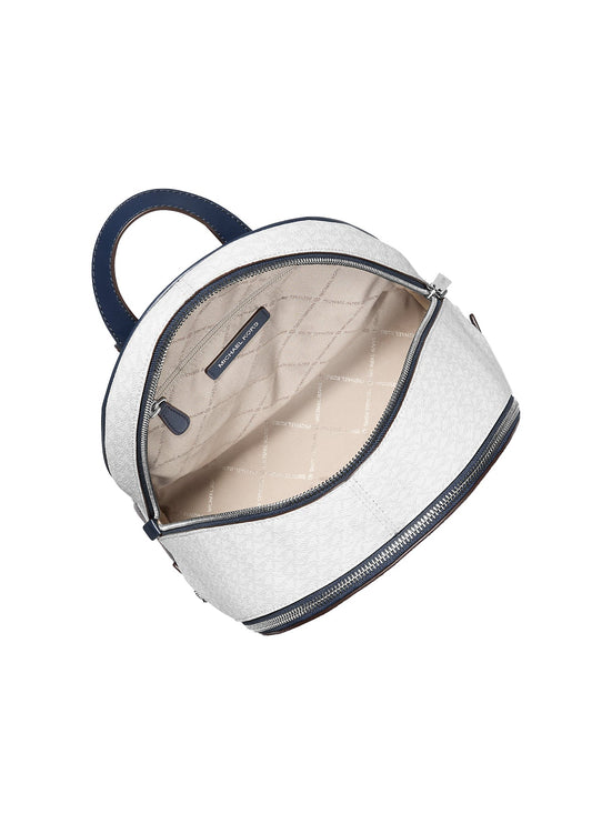 Michael Kors Women's Rhea Medium Color-Block Signature Logo Backpack Admirl Multi