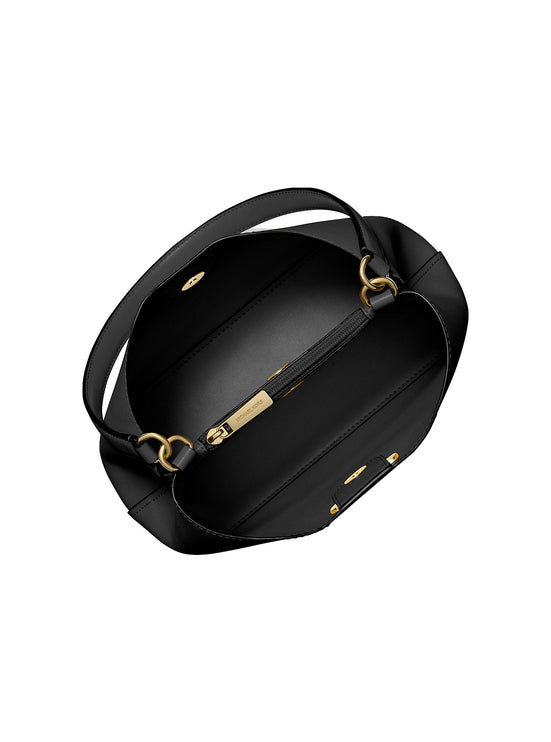 Michael Kors Women's Pratt Medium Shoulder Bag Black/Gold