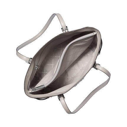 Michael Kors Women's Voyager Large Color-Block Signature Logo Tote Bag Light Sky Multi/Silver