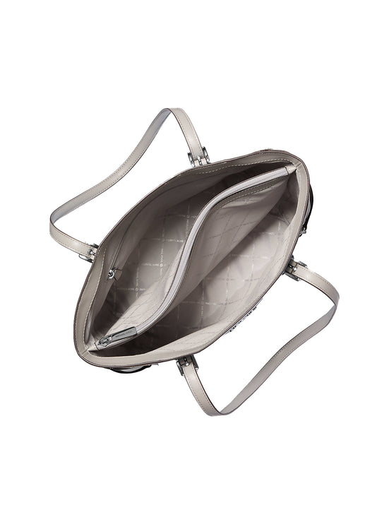 Michael Kors Women's Voyager Large Color-Block Signature Logo Tote Bag Light Sky Multi/Silver