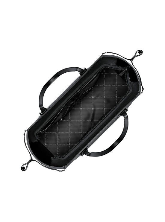 Michael Kors Women's Voyager Large Saffiano Leather Tote Bag Black/Silver