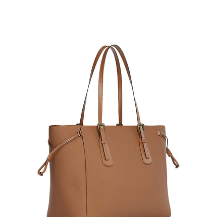 Michael Kors Women's Voyager Large Saffiano Leather Tote Bag Luggage/Gold