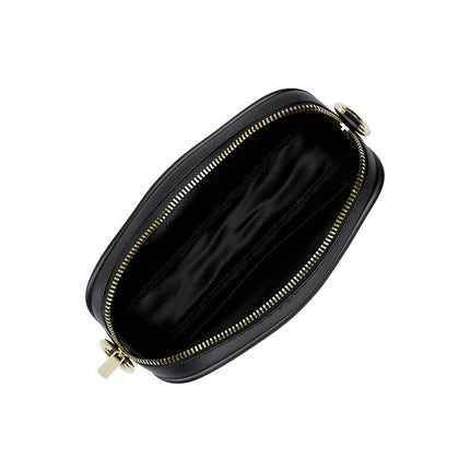 Michael Kors Women's Jet Set Small Signature Logo Camera Crossbody Bag Black/Gold