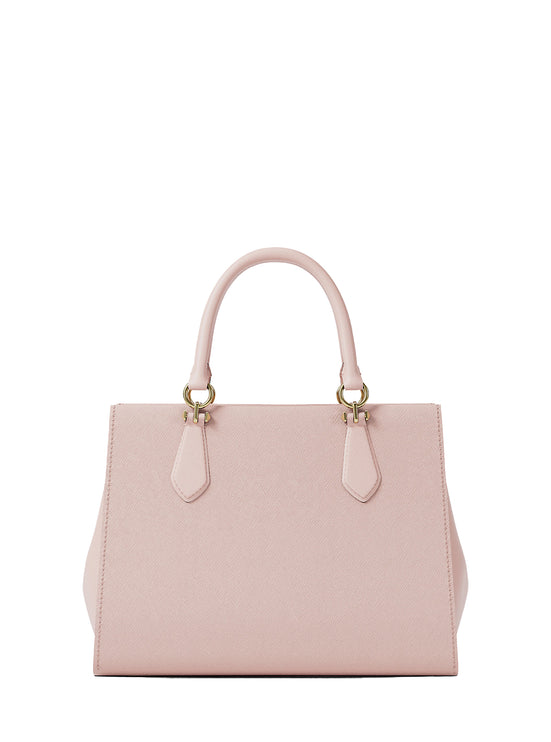 Michael Kors Women's Marilyn Medium Saffiano Leather Satchel Bag Powder Blush/Gold