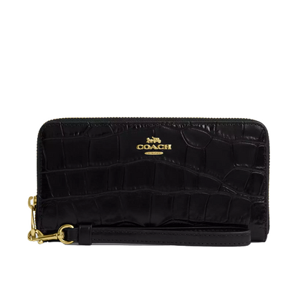 Coach Women's Long Zip Around Wallet Gold/Black