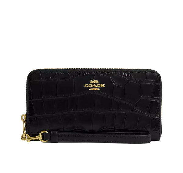 Coach Women's Long Zip Around Wallet Gold/Black