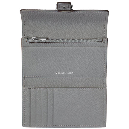 Michael Kors Women's Nolita Medium Pebbled Leather Tri-Fold Wallet Storm