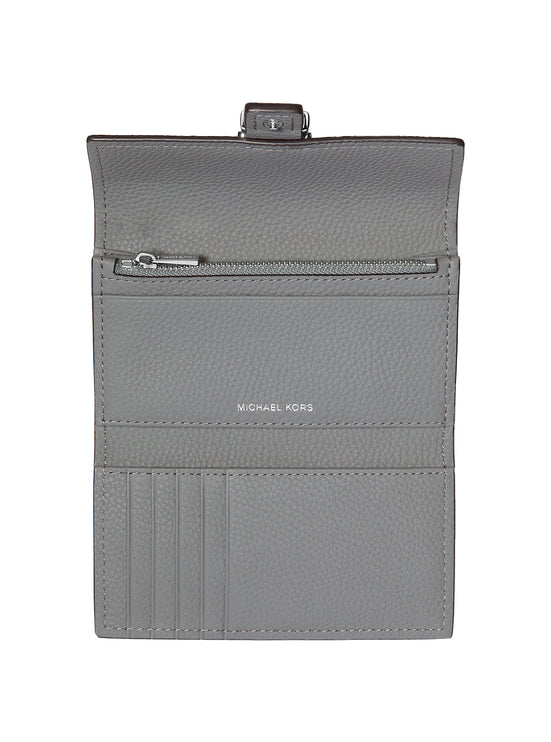 Michael Kors Women's Nolita Medium Pebbled Leather Tri-Fold Wallet Storm