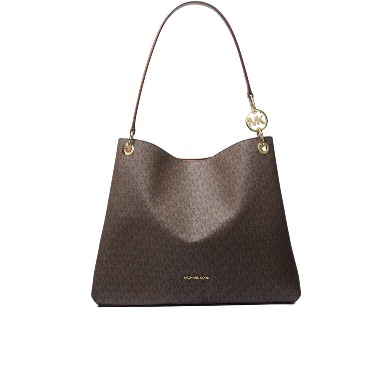 Michael Kors Women's Christina Large Signature Logo Shoulder Bag Brown/Gold