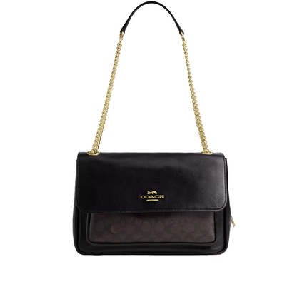 Coach Women's Elodie Crossbody Bag In Signature Canvas Gold/Walnut/Black