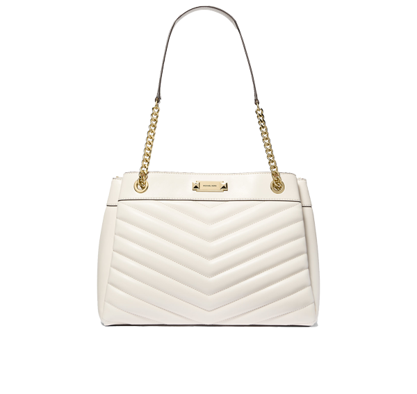 Michael Kors Women's Whitney Medium Quilted Tote Bag Light Cream