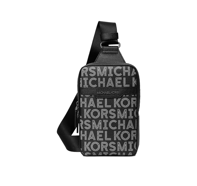 Michael Kors Men's Cooper Medium Graphic Logo Sling Pack Bright White