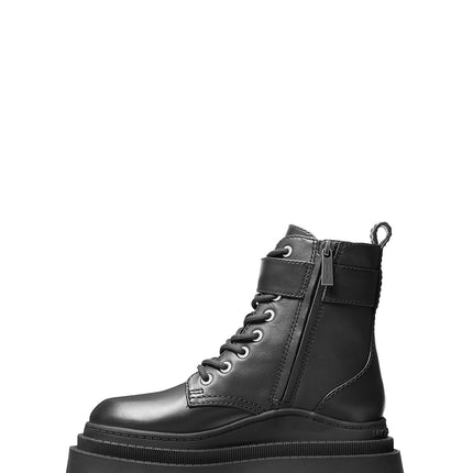 Michael Kors Women's Colby Leather Combat Boot Black