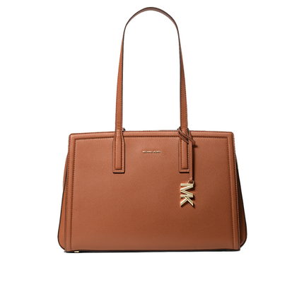 Michael Kors Women's Laila Medium Leather Tote Bag Luggage/Gold