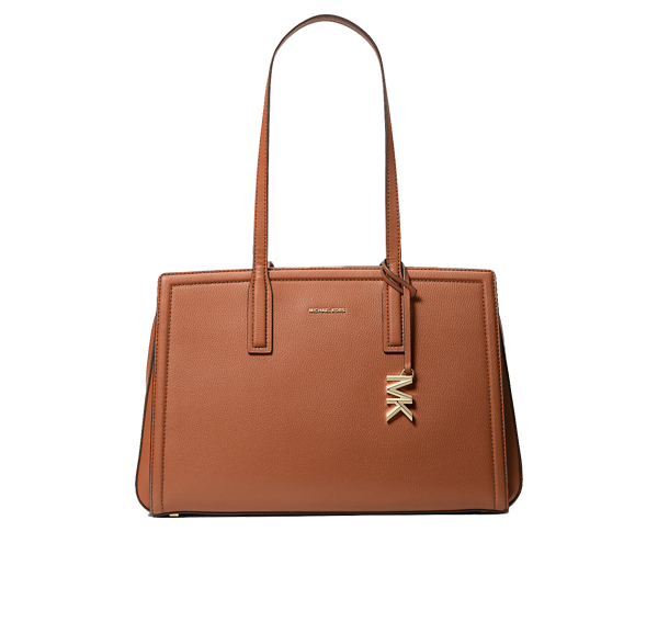 Michael Kors Women's Laila Medium Leather Tote Bag Luggage/Gold