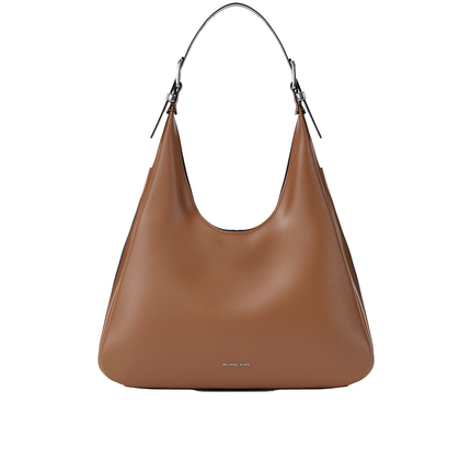 Michael Kors Women's Nolita Large Pebbled Leather Hobo Shoulder Bag Luggage/Silver