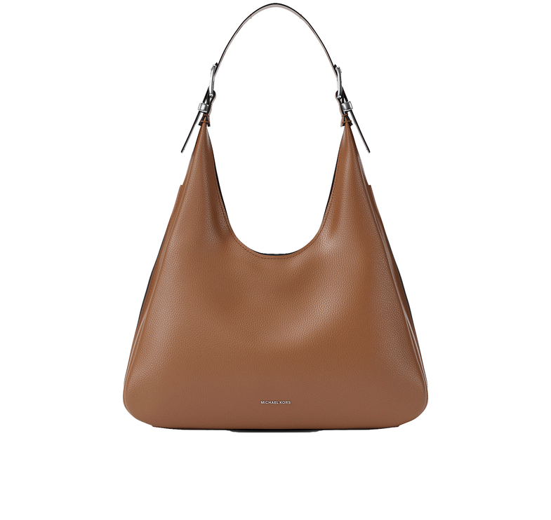 Michael Kors Women's Nolita Large Pebbled Leather Hobo Shoulder Bag Luggage/Silver