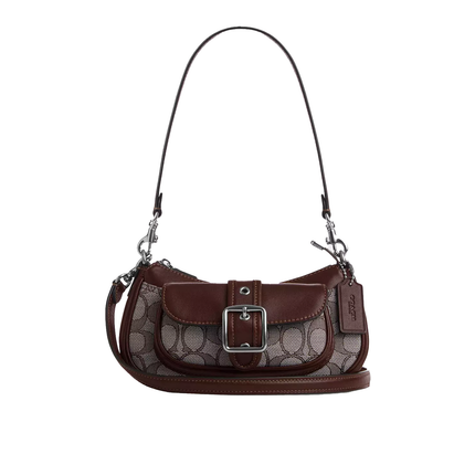 Coach Women's Ashton Mini Shoulder Bag In Signature Jacquard Silver/Oak/Maple