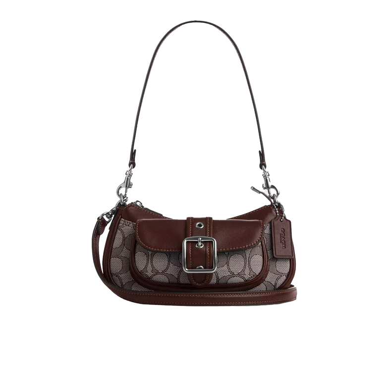 Coach Women's Ashton Mini Shoulder Bag In Signature Jacquard Silver/Oak/Maple