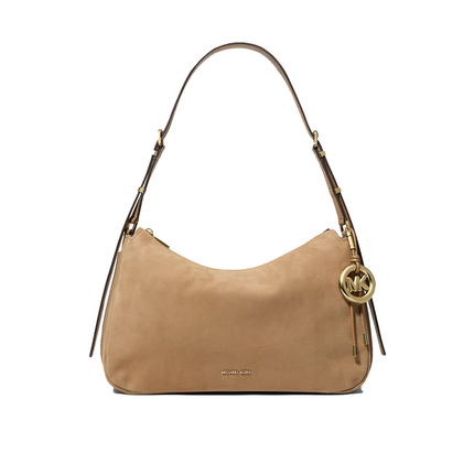 Michael Kors Women's Nolita Medium Nubuck Shoulder Bag Husk/Gold
