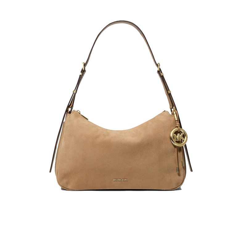 Michael Kors Women's Nolita Medium Nubuck Shoulder Bag Husk/Gold