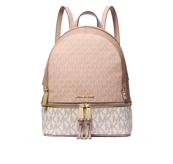 Michael Kors Women's Rhea Medium Color-Block Logo Backpack Ballet Multi