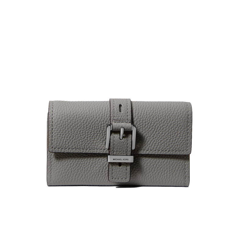 Michael Kors Women's Nolita Medium Pebbled Leather Tri-Fold Wallet Storm