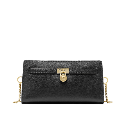 Michael Kors Women's Hamilton Moderne Extra-Small Leather Convertible Crossbody Bag Black/Gold