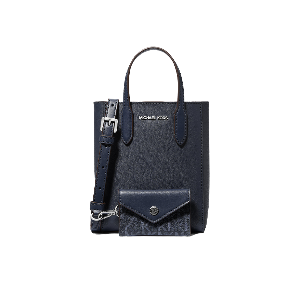 Michael Kors Women's Vincent Extra-Small Saffiano Leather Crossbody Bag With Card Case Navy