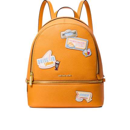 Michael Kors Women's Rhea Medium Embellished Backpack Pop Orange/Gold