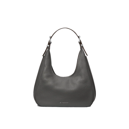 Michael Kors Women's Nolita Small Pebbled Leather Hobo Shoulder Bag Slate/Silver