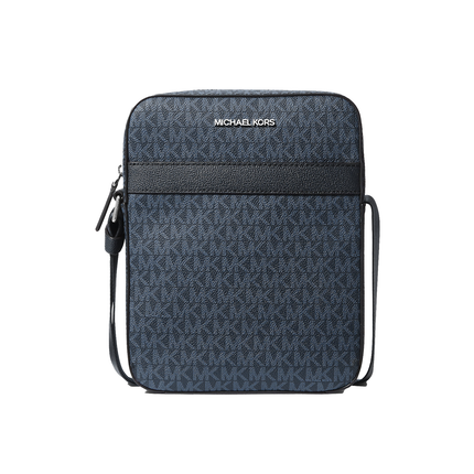 Michael Kors Men's Cooper Signature Logo Flight Bag Admiral Plblue