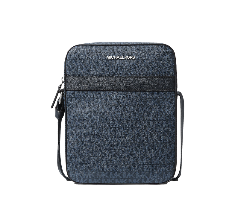 Michael Kors Men's Cooper Signature Logo Flight Bag Admiral Plblue