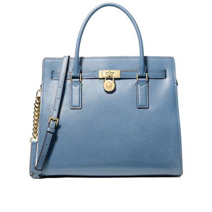 Michael Kors Women's Hamilton Moderne Large Leather Satchel French Blue