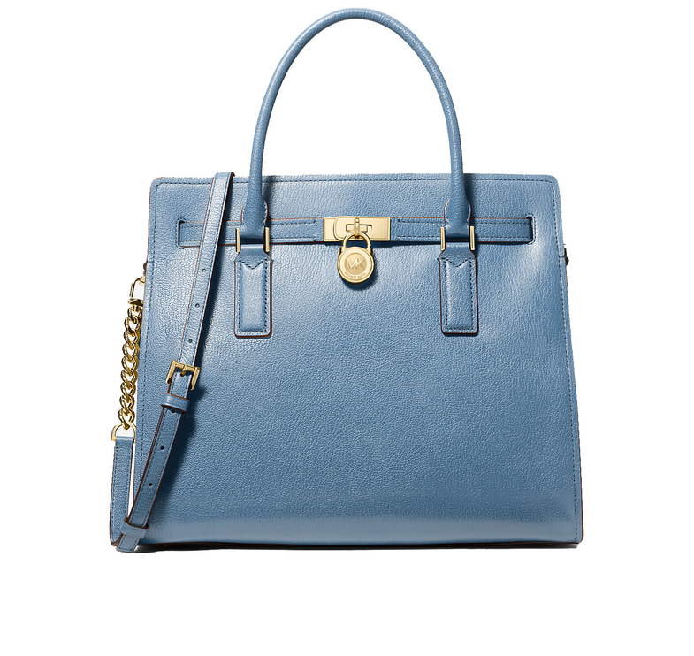Michael Kors Women's Hamilton Moderne Large Leather Satchel French Blue
