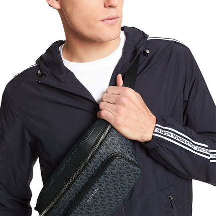 Michael Kors Men's Cooper Logo Belt Bag Admiral/Plblue/Silver