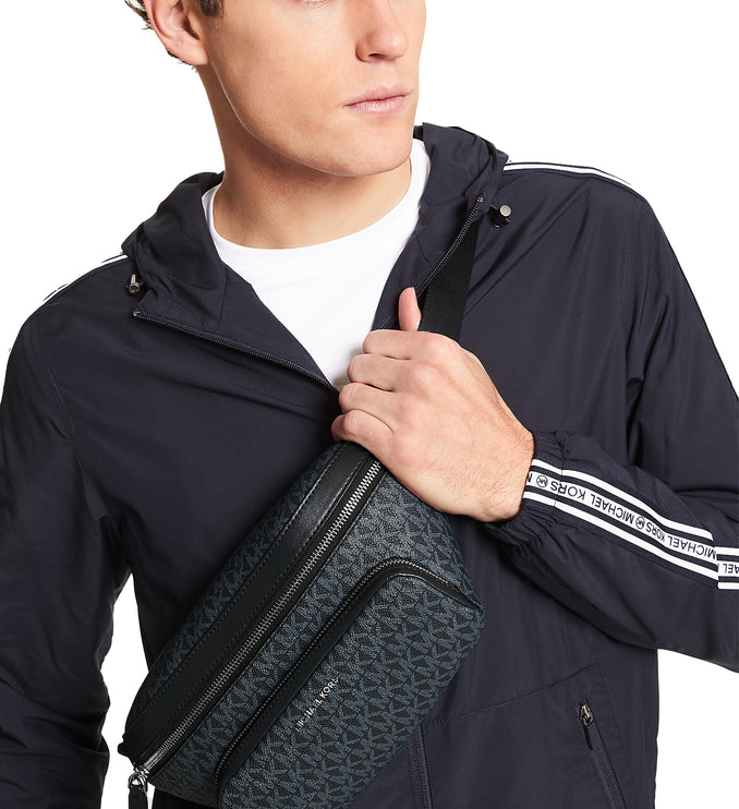 Michael Kors Men's Cooper Logo Belt Bag Admiral/Plblue/Silver