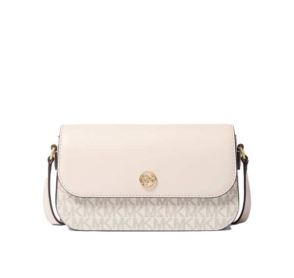 Michael Kors Women's Jet Set Travel Small Logo Crossbody Bag Light Cream Multi