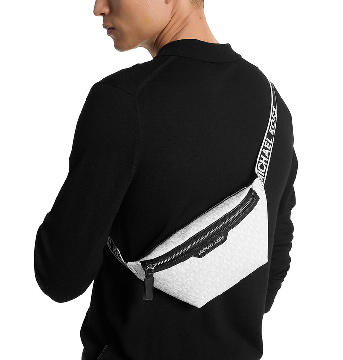 Michael Kors Men's Cooper Mini Logo Belt Bag Bright White