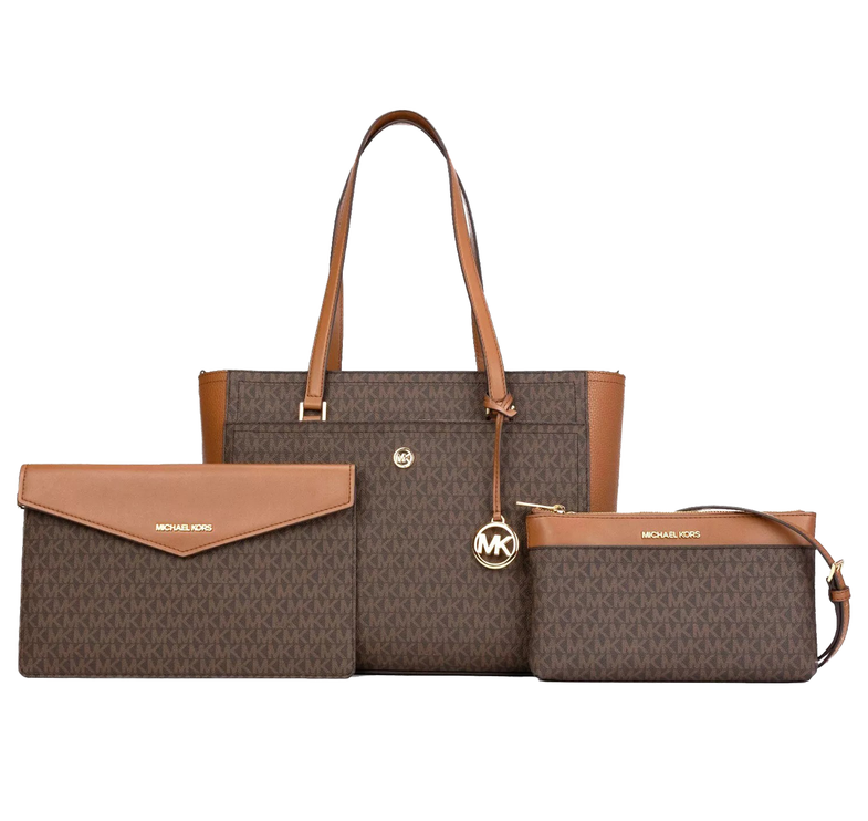Michael Kors Women's Maisie Large Logo 3-in-1 Tote Bag Brown
