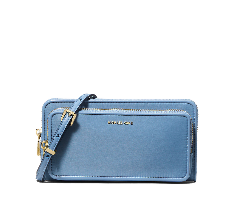 Michael Kors Women's Jet Set Large Nylon Convertible Crossbody Bag French Blue