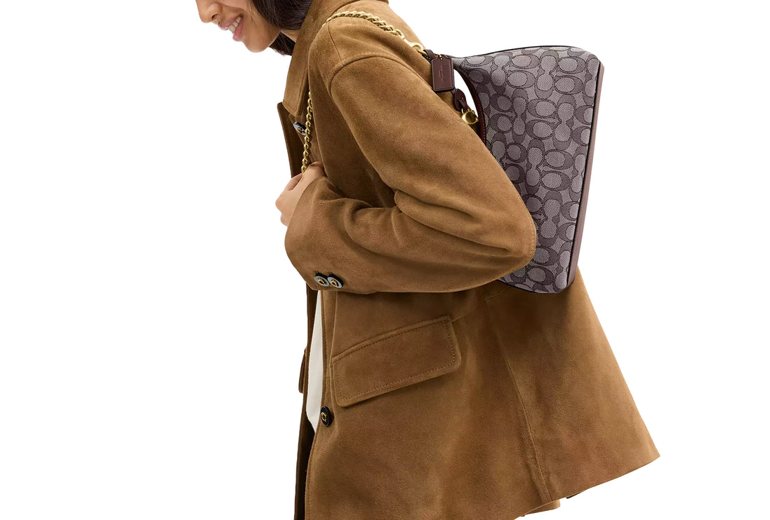 Coach Women's Juliet Shoulder Bag 25 In Signature Jacquard Brass/Oak Maple