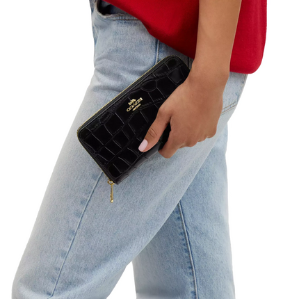 Coach Women's Long Zip Around Wallet Gold/Black