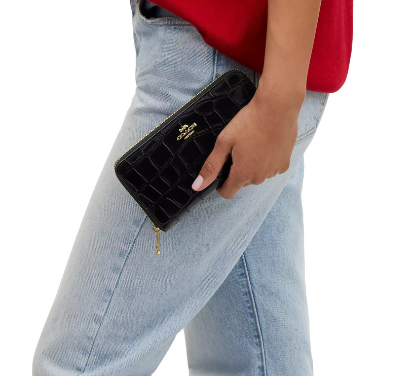 Coach Women's Long Zip Around Wallet Gold/Black