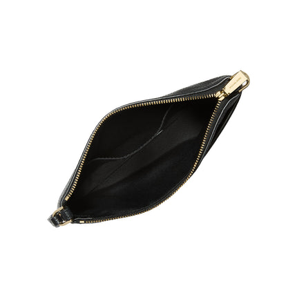 Michael Kors Women's Jet Set Medium Leopard Print Calf Hair and Leather Wristlet Marigold