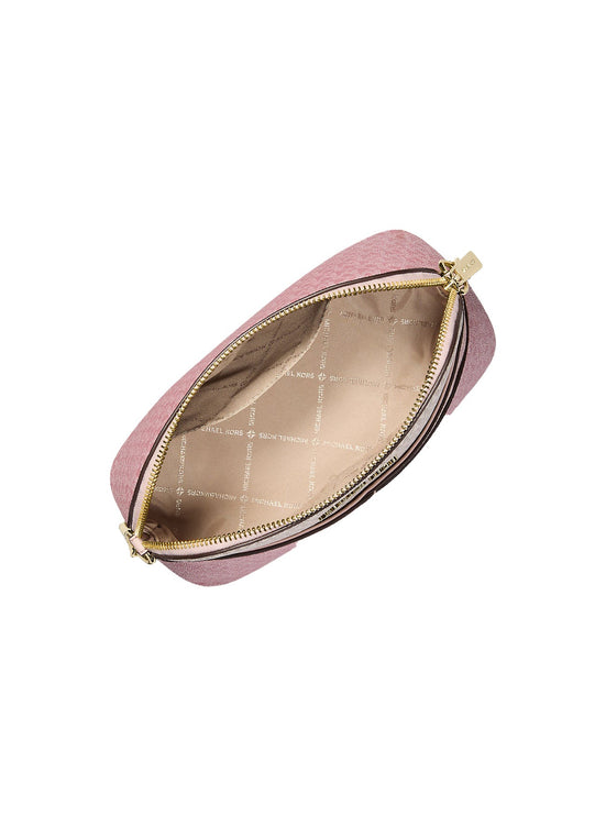 Michael Kors Women's Jet Set Travel Medium Color-Block Signature Logo Crossbody Bag Powder Blush Multi