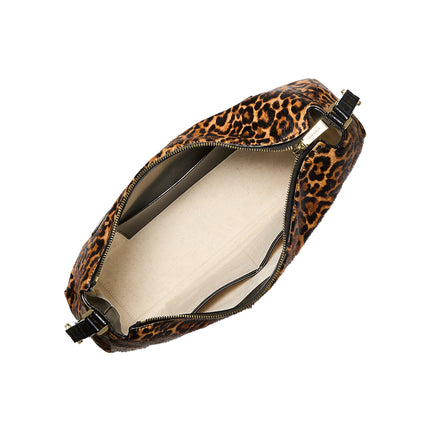 Michael Kors Women's Nolita Medium Leopard Print Calf Hair Shoulder Bag Marigold