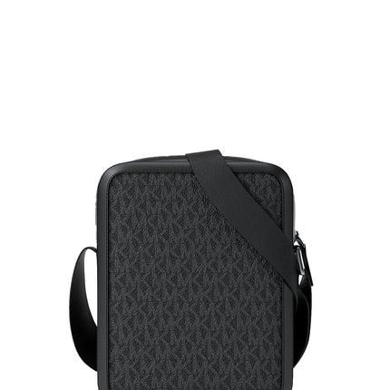 Michael Kors Men's Cooper Striped Signature Logo Flight Bag Cherry