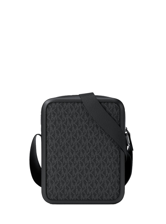 Michael Kors Men's Cooper Striped Signature Logo Flight Bag Cherry